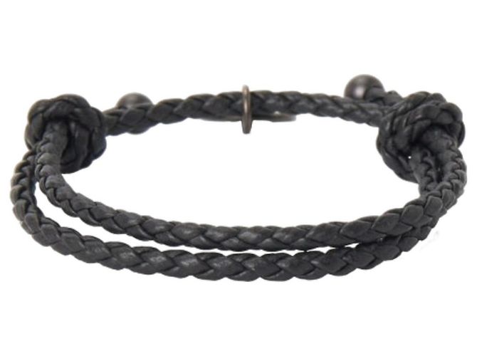 Bottega Veneta Bracciale in Nappa Intrecciato Nero - vista 4