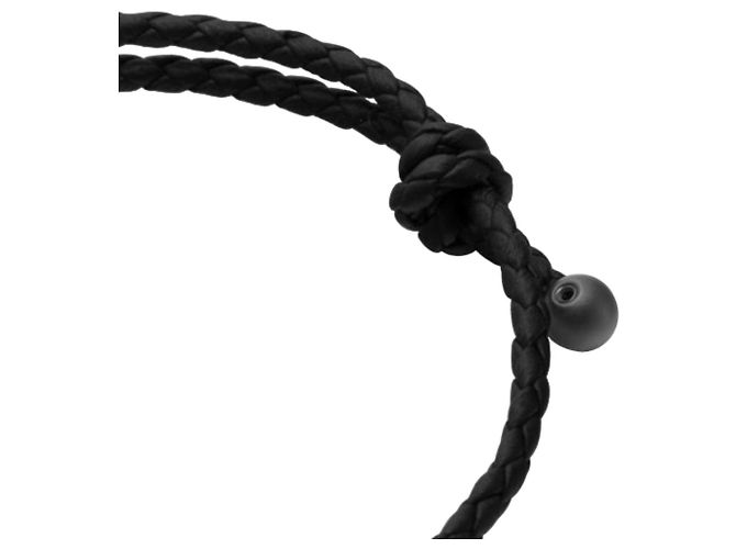 Bottega Veneta Bracciale in Nappa Intrecciato Nero - vista 6