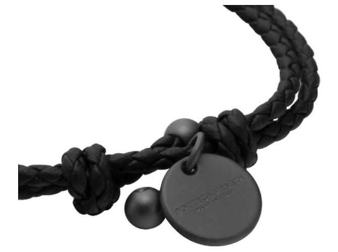 Bottega Veneta Bracciale in Nappa Intrecciato Nero - vista 9