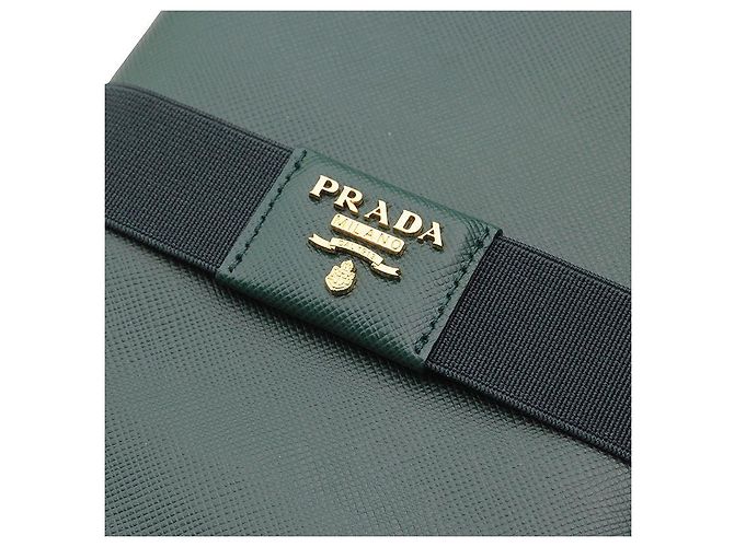 Prada Green Saffiano Organizer Wallet - view 5