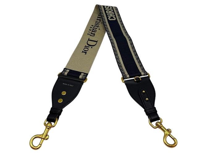 Dior Cinghia per spalla in tessuto con logo ricamato - Blu navy - vista 3