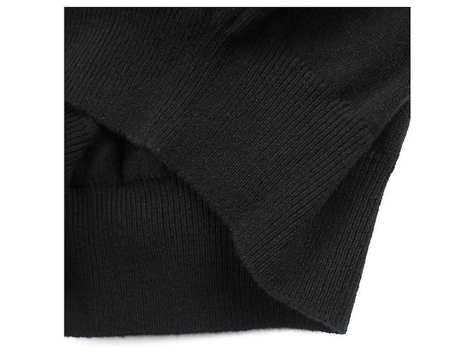 Comme Des Garcons Suéter negro con cuello en V y strass en forma de corazón rojo - vista 7