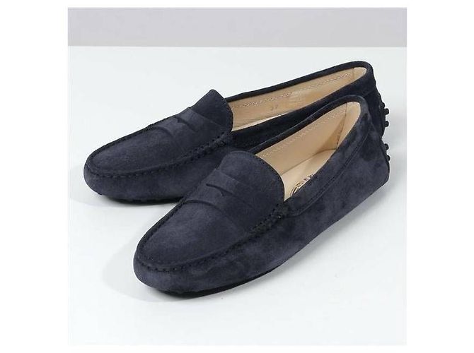 Tod's Stivali in suede e pelle blu scuro - vista 3