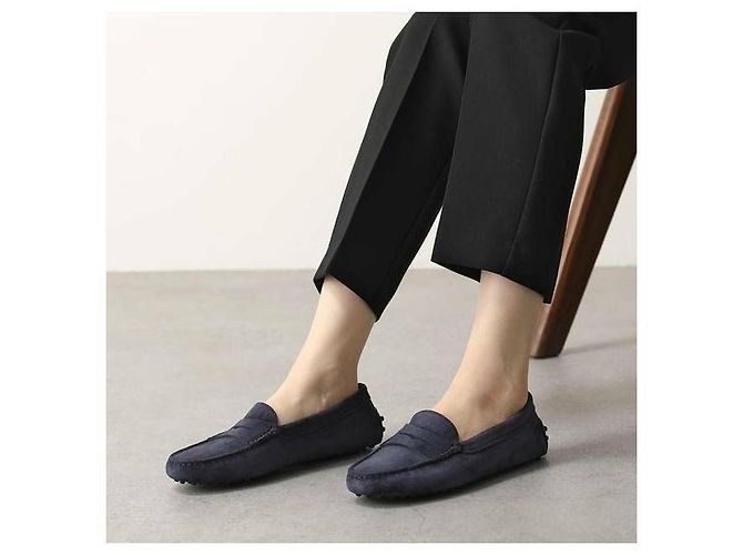 Tod's Stivali in suede e pelle blu scuro - vista 4