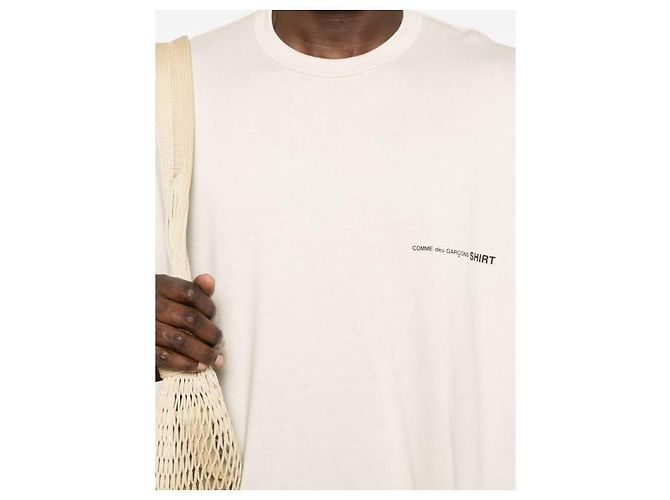Comme Des Garcons Baumwoll-T-Shirt mit Logo-Schriftzug FO Braun - Ansicht 6