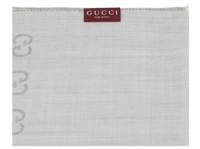 Gucci Sciarpa bicolore in lana e seta jacquard GG Marrone - vista 10