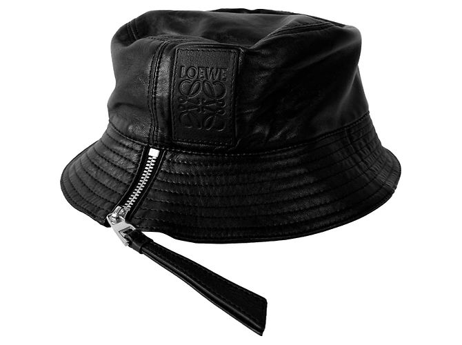 Loewe Fischer Bucket Hat aus Napa-Leder mit Anagramm-Logo-Patch Schwarz - Ansicht 2