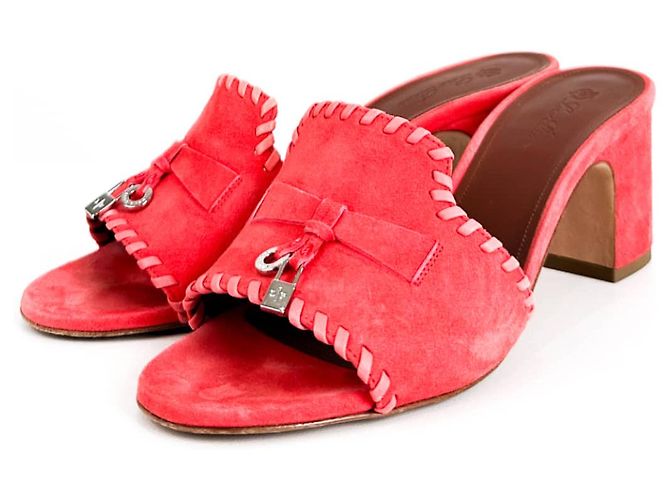 Loro Piana Mule in Suede Charmose per Donne - Estate Rosa - vista 6