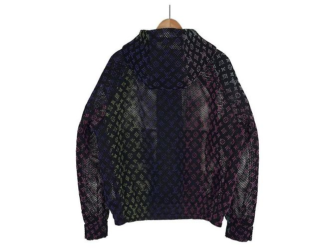 Louis Vuitton Giacca blouson con cappuccio in rete con monogramma sfumato per uomo Nero - vista 4