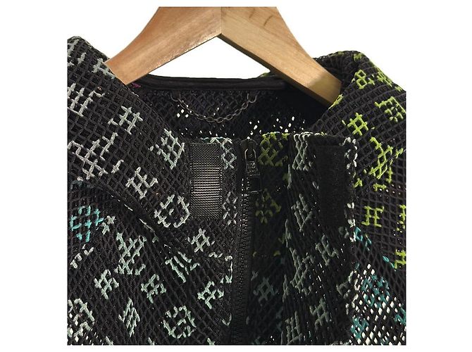 Louis Vuitton Giacca blouson con cappuccio in rete con monogramma sfumato per uomo Nero - vista 5