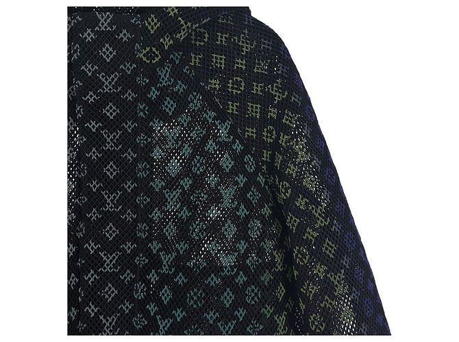 Louis Vuitton Giacca blouson con cappuccio in rete con monogramma sfumato per uomo Nero - vista 8