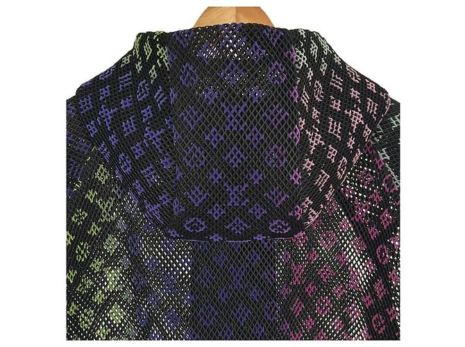 Louis Vuitton Giacca blouson con cappuccio in rete con monogramma sfumato per uomo Nero - vista 9