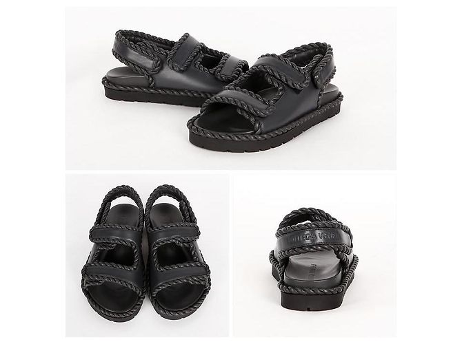 Bottega Veneta Sandali Slingback Piani Jack Nero - vista 10