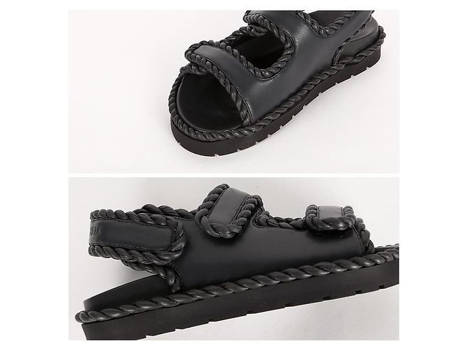 Bottega Veneta Sandali Slingback Piani Jack Nero - vista 5