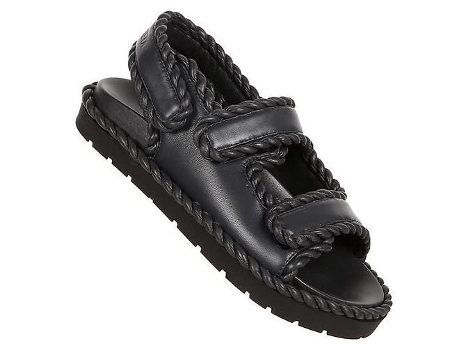 Bottega Veneta Sandali Slingback Piani Jack Nero - vista 9