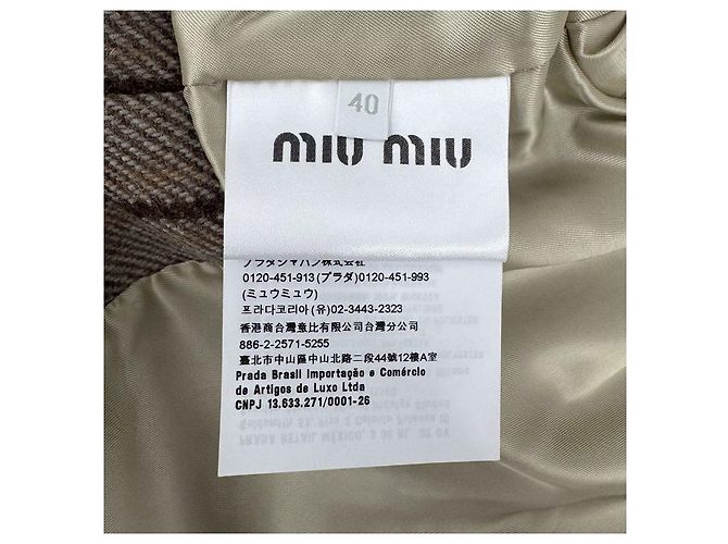 Miu Miu Giacca Blouson Crop con Logo per Donna Marrone Cocoa - vista 10