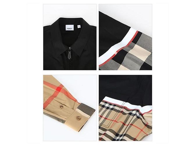 Burberry Patchwork-Karojacke mit Reißverschluss Braun - Ansicht 4