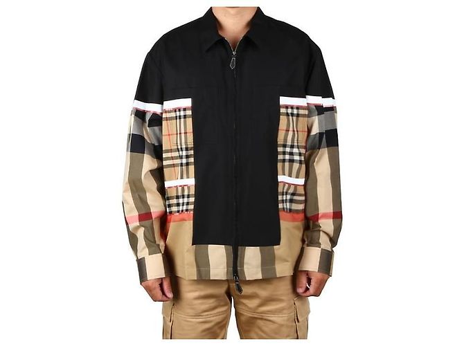 Burberry Patchwork-Karojacke mit Reißverschluss Braun - Ansicht 6