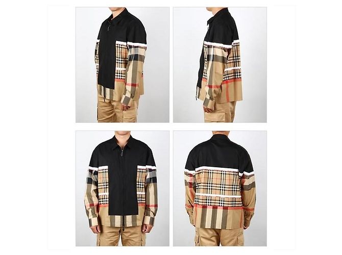 Burberry Patchwork-Karojacke mit Reißverschluss Braun - Ansicht 7