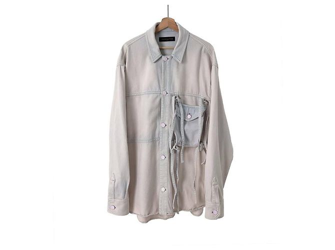 Louis Vuitton Giacca in denim Blizzard con tasca rimovibile Argento - vista 2