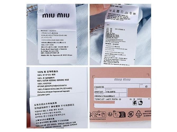Miu Miu Camisa de denim chambray Azul - vista 17