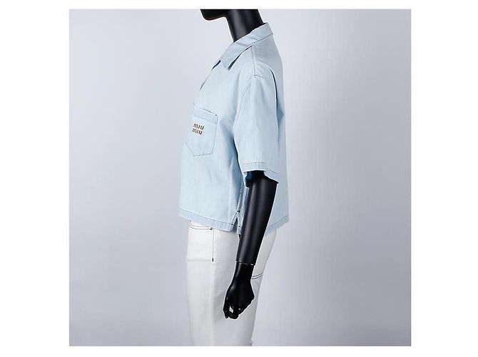Miu Miu Camisa de denim chambray Azul - vista 3