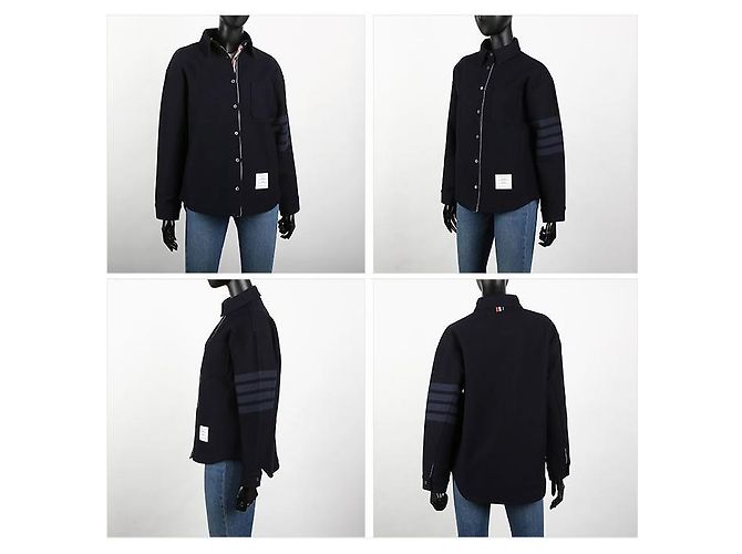 Thom Browne Gestreiftes Hemd Blau - Ansicht 2