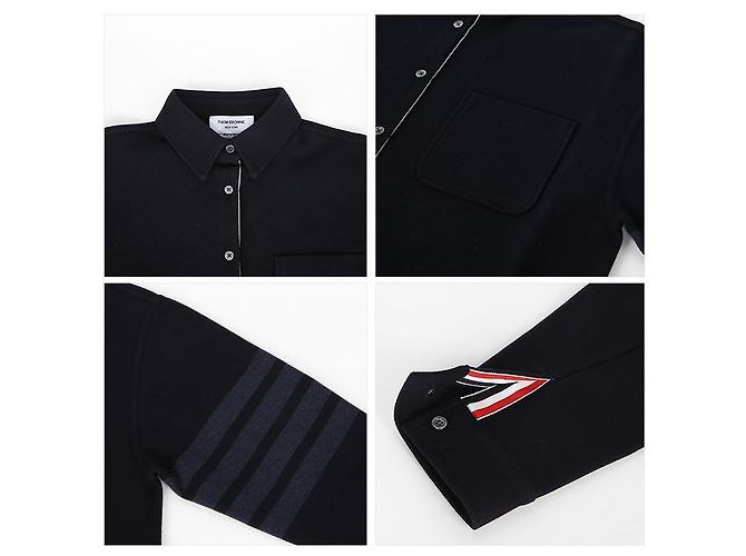 Thom Browne Gestreiftes Hemd Blau - Ansicht 8