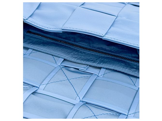 Bottega Veneta Borsa a tracolla Bottega Venetta in pelle lucida Intrecciato Cassette Windswept Blu - vista 10