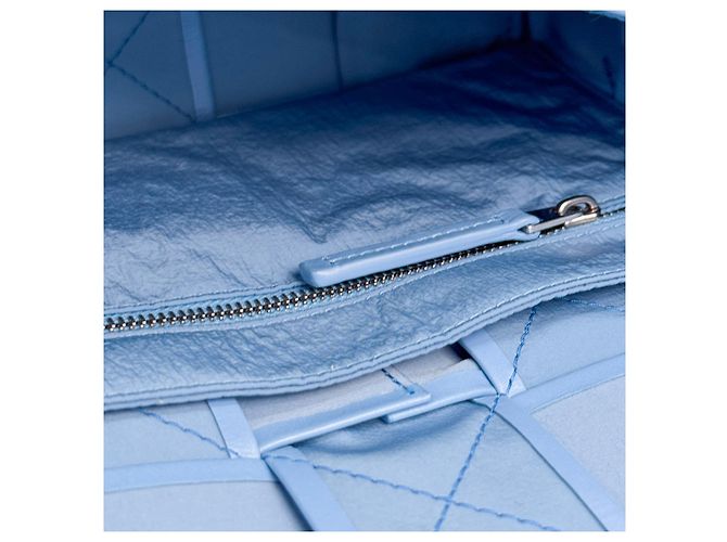 Bottega Veneta Borsa a tracolla Bottega Venetta in pelle lucida Intrecciato Cassette Windswept Blu - vista 11