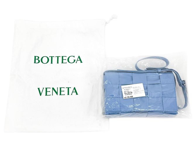 Bottega Veneta Borsa a tracolla Bottega Venetta in pelle lucida Intrecciato Cassette Windswept Blu - vista 12
