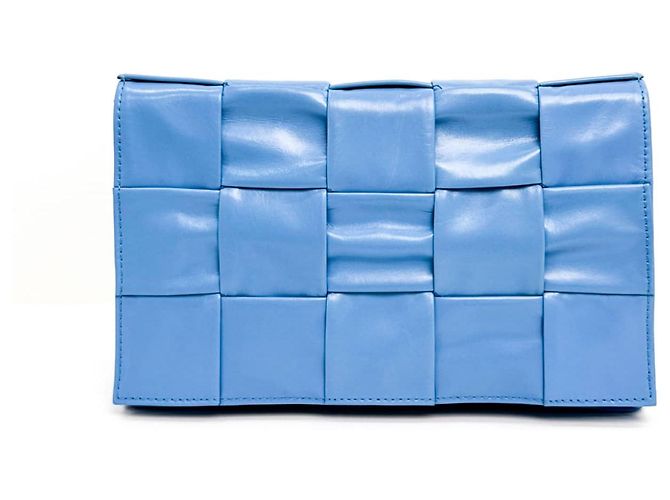 Bottega Veneta Borsa a tracolla Bottega Venetta in pelle lucida Intrecciato Cassette Windswept Blu - vista 2