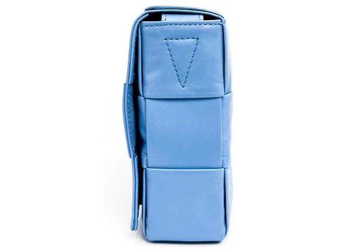 Bottega Veneta Borsa a tracolla Bottega Venetta in pelle lucida Intrecciato Cassette Windswept Blu - vista 3