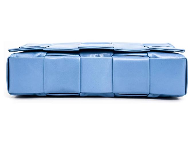 Bottega Veneta Borsa a tracolla Bottega Venetta in pelle lucida Intrecciato Cassette Windswept Blu - vista 6