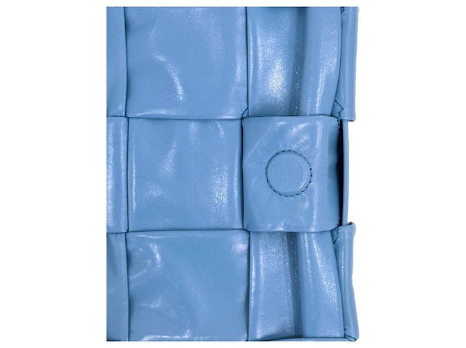 Bottega Veneta Borsa a tracolla Bottega Venetta in pelle lucida Intrecciato Cassette Windswept Blu - vista 7