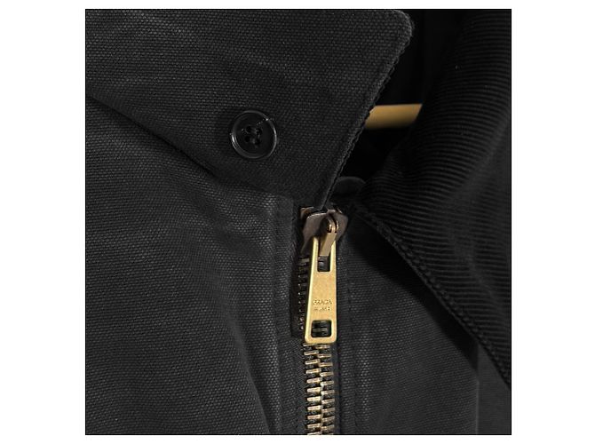 Prada Giacca bomber in denim shearling per uomo, blu, con colletto nero - vista 10
