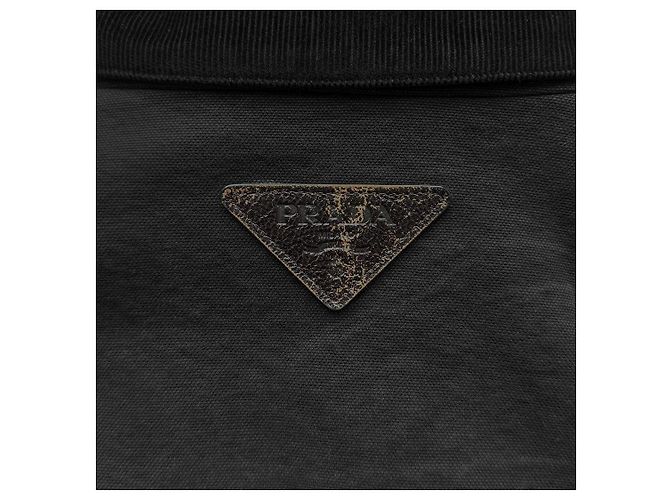 Prada Giacca bomber in denim shearling per uomo, blu, con colletto nero - vista 12