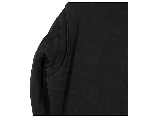 Prada Giacca bomber in denim shearling per uomo, blu, con colletto nero - vista 8