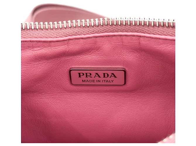 Prada Bolsa hobo de ombro em couro Napa acolchoado para mulheres - Rosa - vista 15