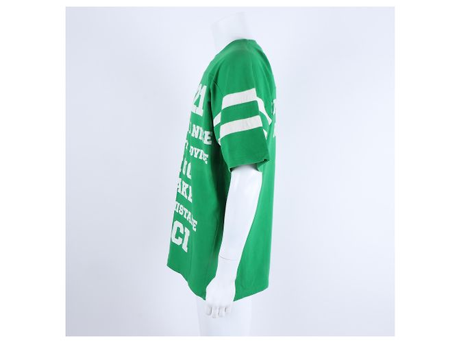 Gucci Kurzarm T-Shirt aus Baumwolle Grün - Ansicht 2