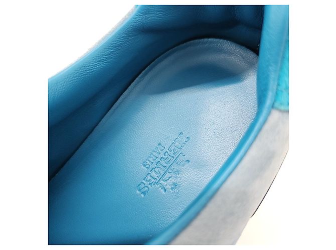 Sneakers in suede Hermès Blu - vista 6