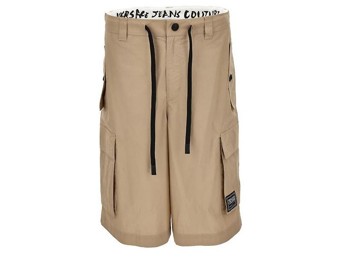 Versace Pantaloncini cargo couture Marrone - vista 4