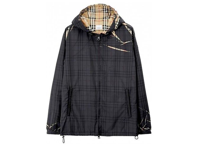 Burberry Giacca a vento a scacchi con cappuccio Nero - vista 4