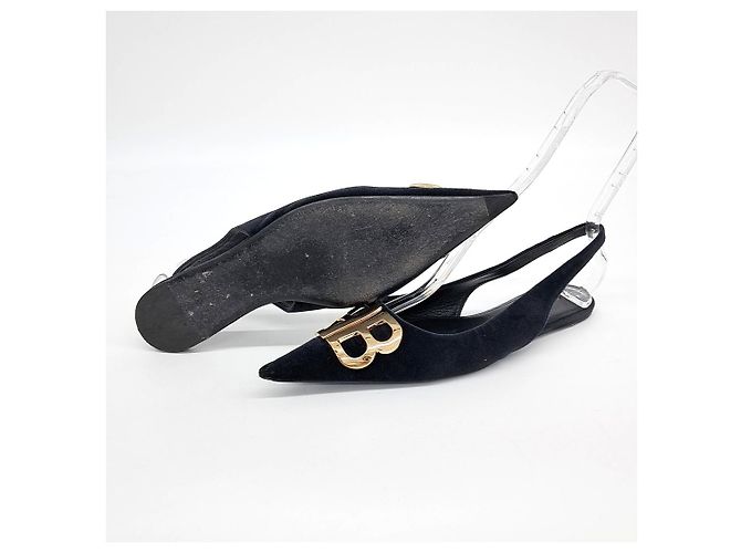 Balenciaga Samt Slingback Schwarz - Ansicht 4