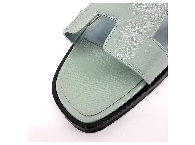 Hermès Lackleder Oran Slipper von Hermes Weiß - Ansicht 5