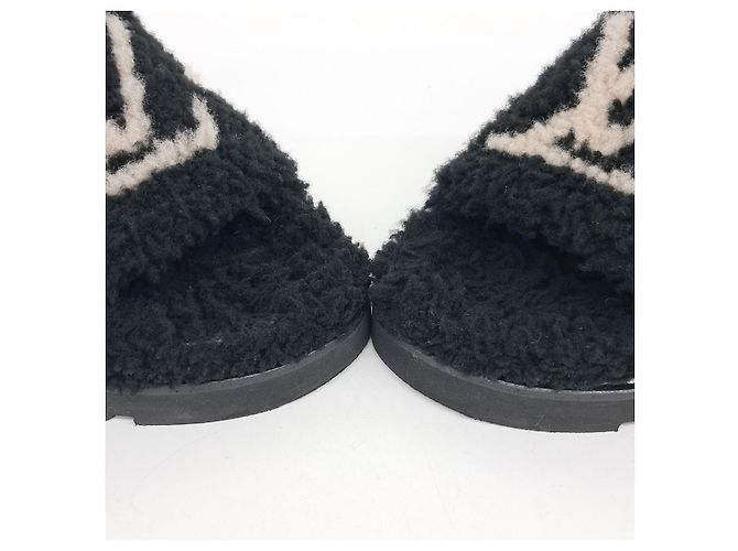Pantofole in shearling Louis Vuitton Nero - vista 2