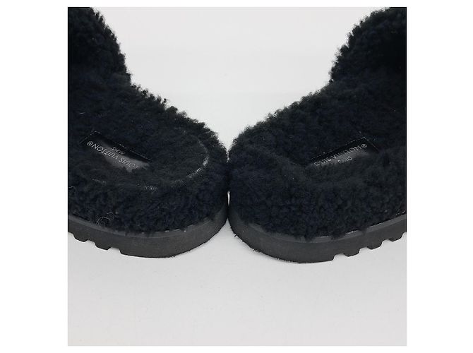 Pantofole in shearling Louis Vuitton Nero - vista 3