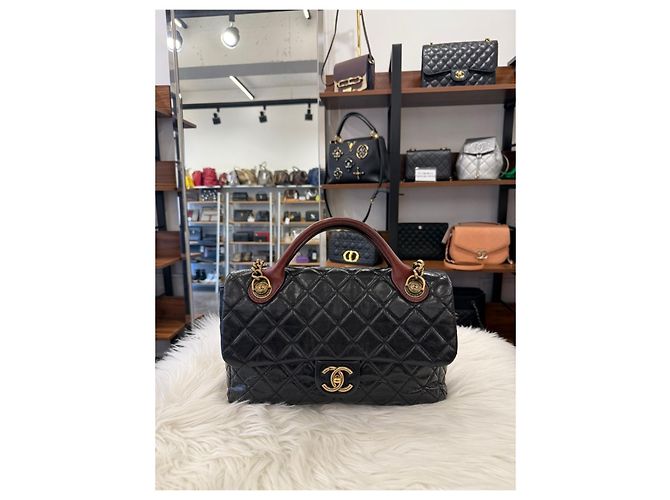 Chanel Castle Lock Vintage-Leder-Handtaschen-Serie Mehrfarben - Ansicht 16