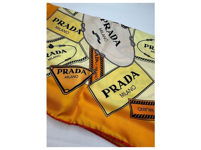 Prada Écharpe en soie à motif logo - vue 14