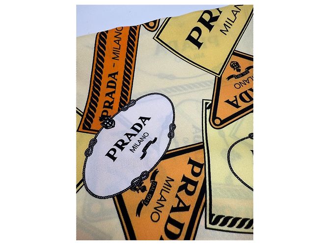 Prada Écharpe en soie à motif logo - vue 7